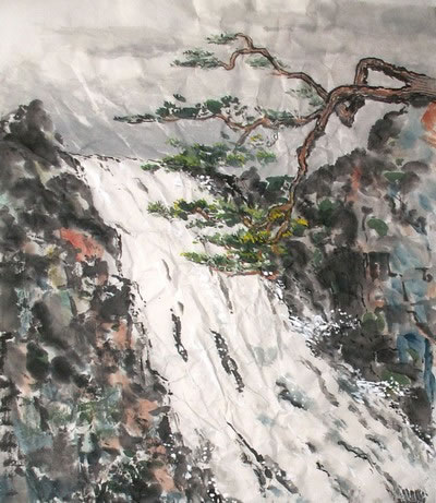 gallery/Members_Paintings/Ian-Davidson/Waterfall_Fir_treeSMaa.jpg
